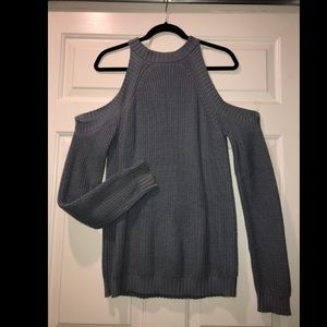 Blue Cable-Knit Sweater